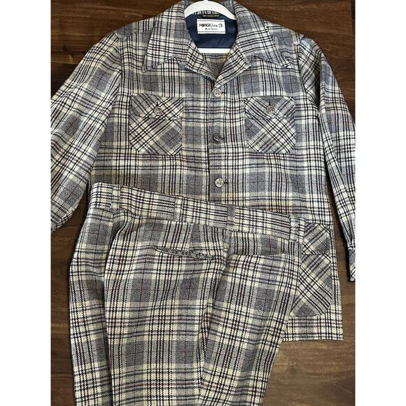 Vtg Penguin Munsingwear Men Dress Wool Pants Suit Plaid Size 38x29? Bell bottom - Picture 2 of 11